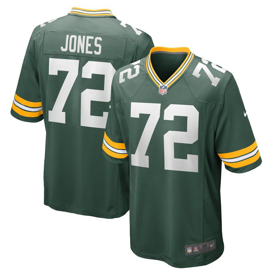 Men Green Bay Packers #72 Caleb Jones Nike Green Game Player NFL Jersey->green bay packers->NFL Jersey